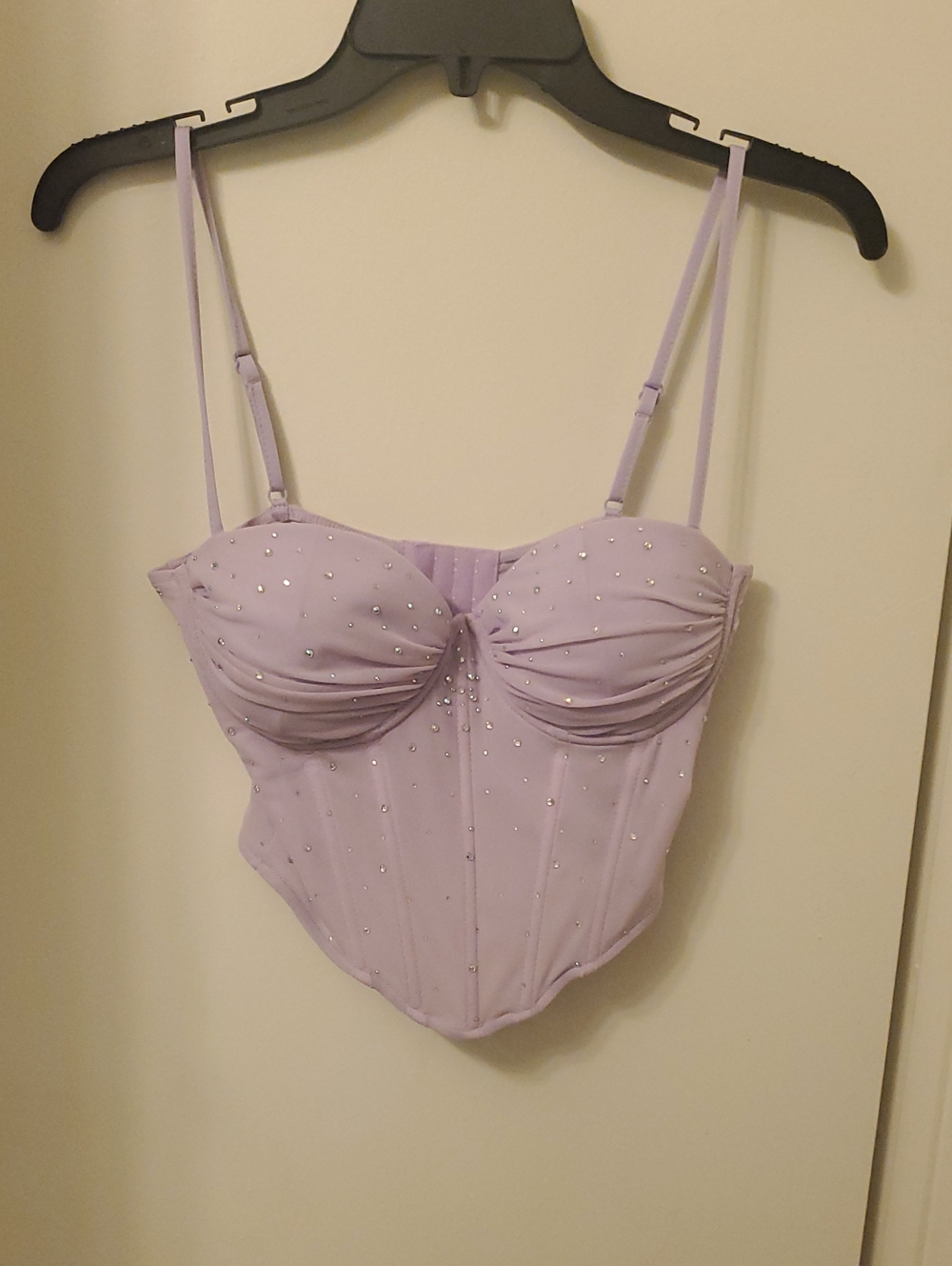 Windsor Lavender Crystal-Embellished Bustier Corset Top